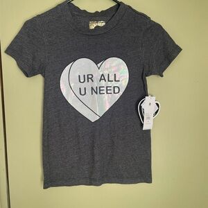 NWT Spiritual Gangster+Amberella Charcoal Heart Tee Sz XS